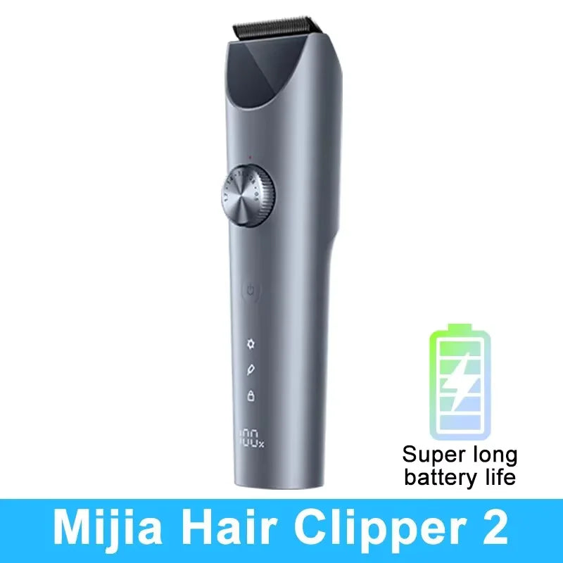 Upgraded XIAOMI MIJIA Hair Trimmer Machine with super long battery life indicator, featuring 180-minute runtime for grooming.