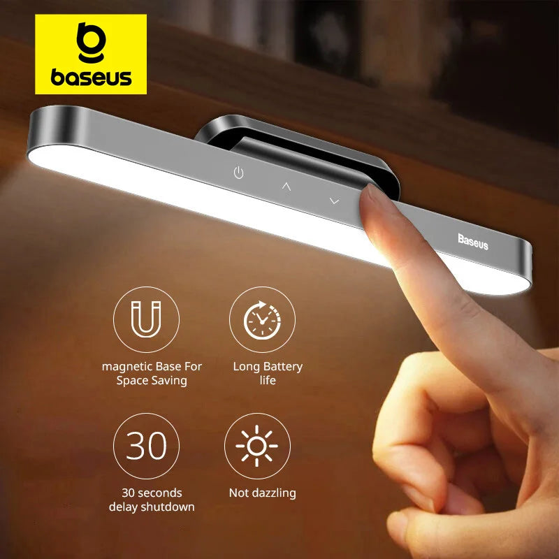 Baseus LED desk lamp with touch control, long battery life and magnetic base