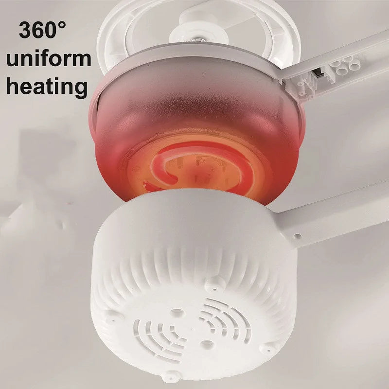 Bottom view of electric cooker with 360° uniform heating element