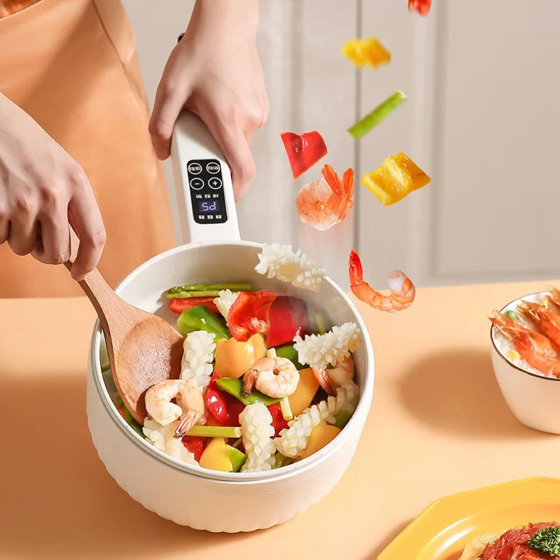 Electric cooker with smart panel and fresh vegetables cooking