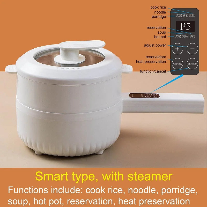 Smart electric cooker with steamer and multiple cooking functions
