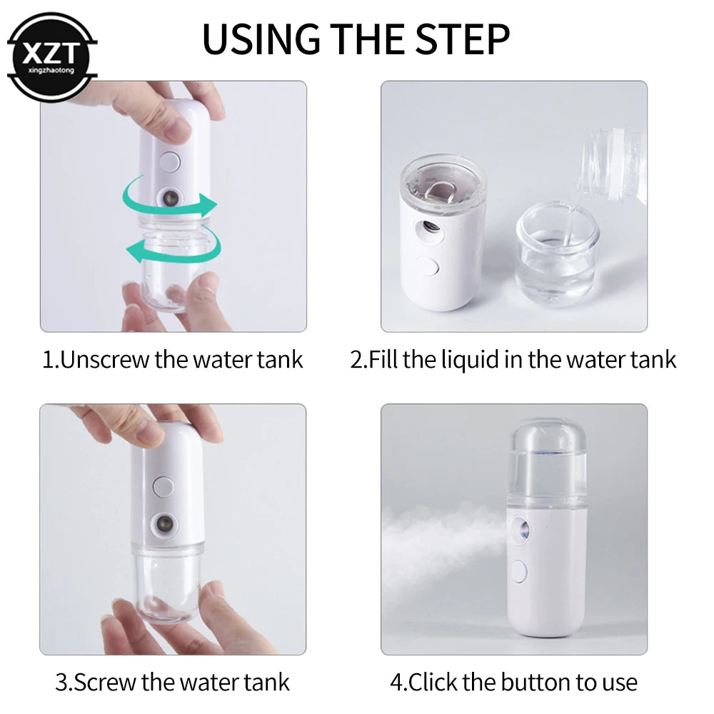 Step-by-step guide on using a handheld device with XZT branding.