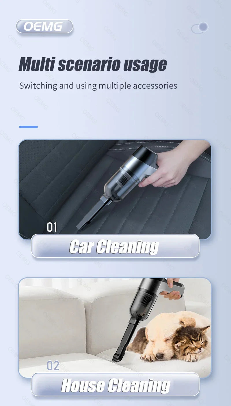 Mini vacuum cleaner used for car and home cleaning