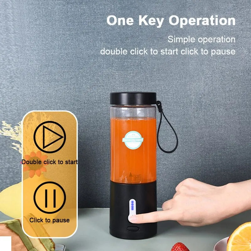 Easy One Key Operation on 530ML Portable Blender β Simple Start and Pause Function