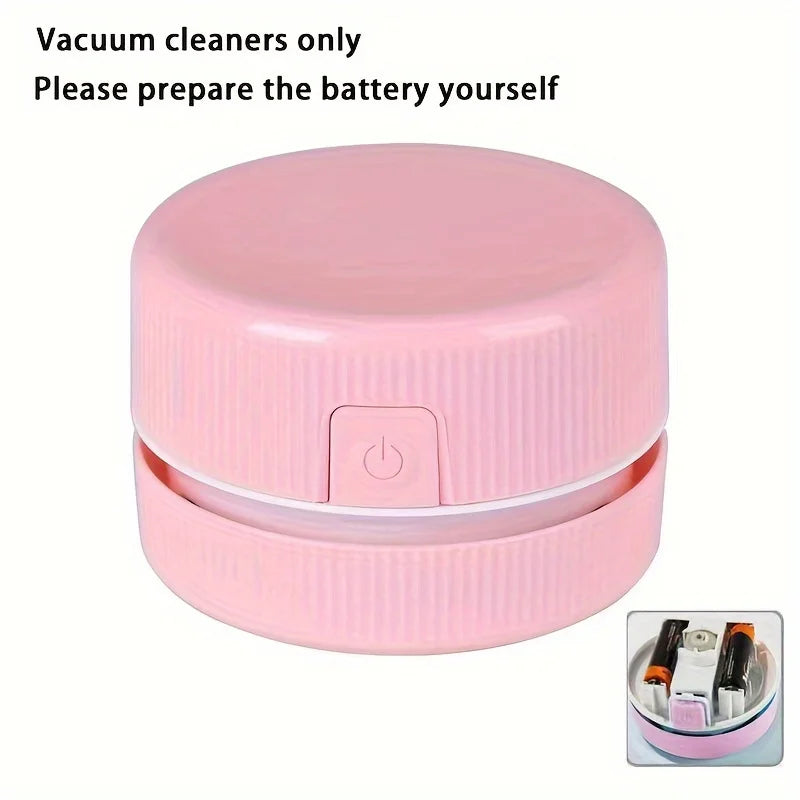 Pink cylindrical battery with power symbol on a white background, accompanied by text 'Vacuum cleaners only Please prepare the battery yourself'.