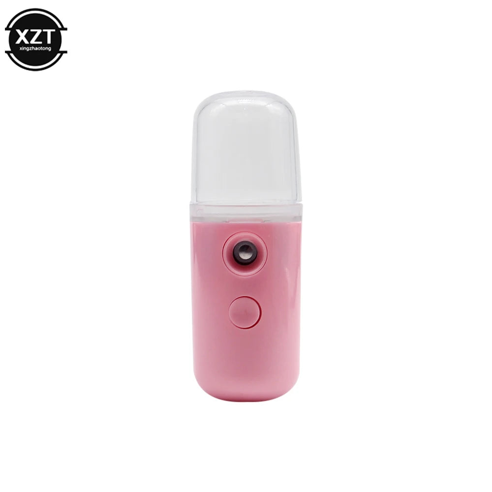 Pink and white electronic device with a visible brand logo on a white background