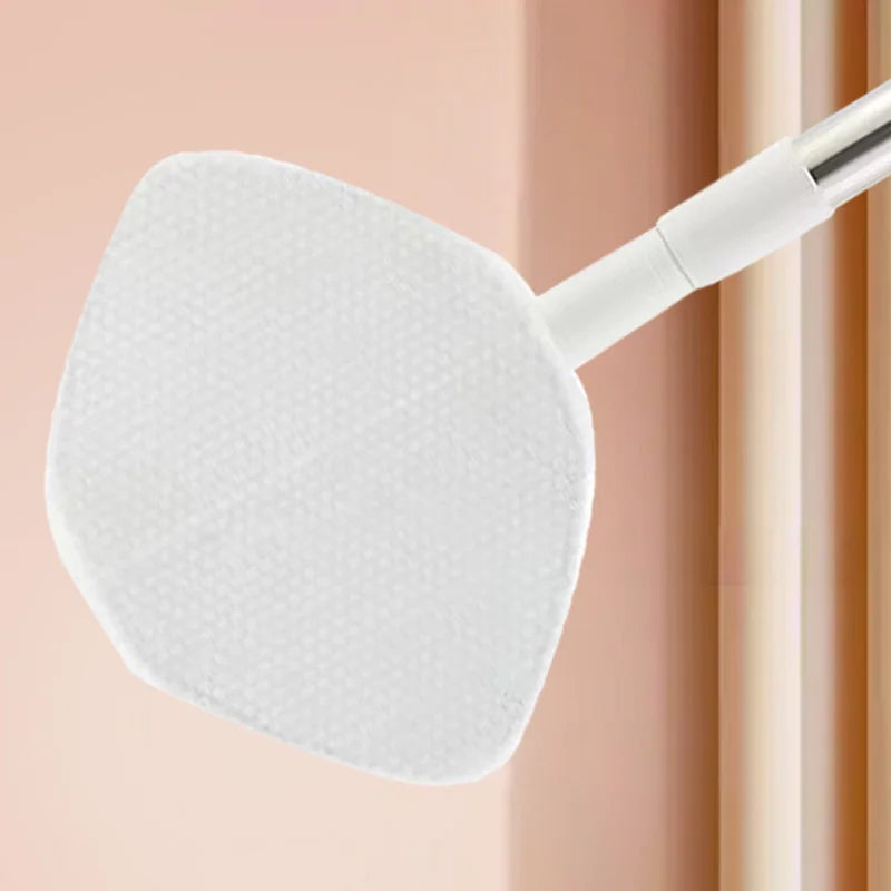 Close-up of disposable cleaning pad on 360-degree rotating mop head