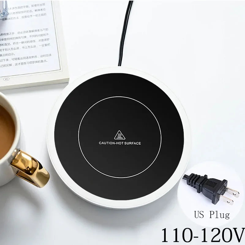 US plug electric coffee warmer with black heating surface