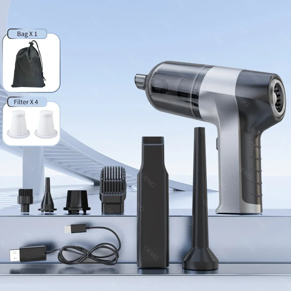 Vacuum cleaner with storage bag and 4 filters