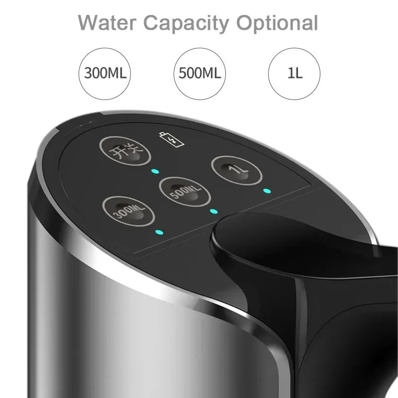 300ml, 500ml, and 1L capacity options on smart water dispenser control panel