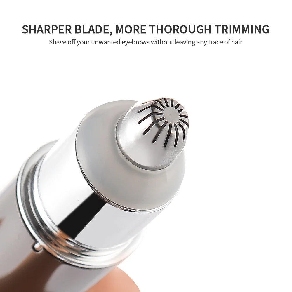 Electric Eyebrow Trimmer Epilator With Light Portable Mini Hair Shaver Facial Hair Removal Razor Lip Hair Fuzz Beard Remover - SmartBlip