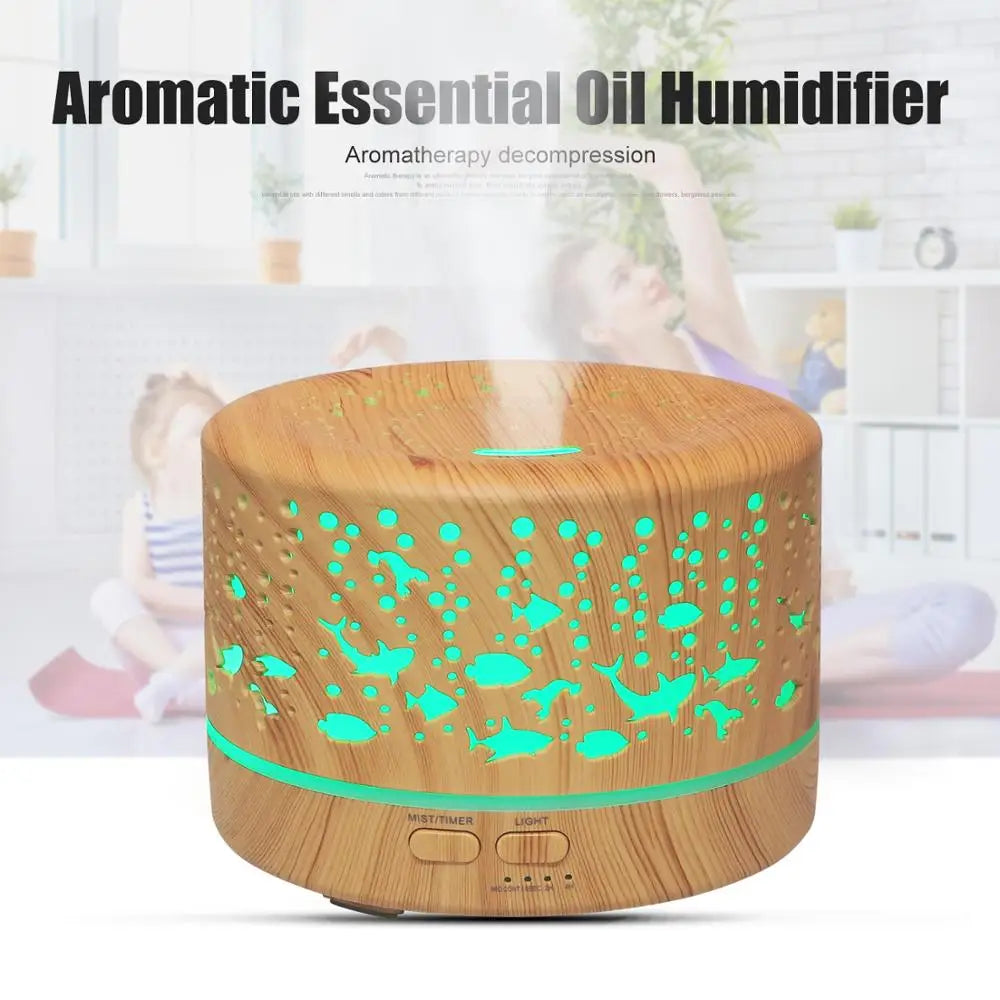 700ml Wood Grain Aroma Diffuser Home Humidifiers Color Light Essential Oil Diffuser Aromatherapy Electric Oil Difusor - SmartBlip