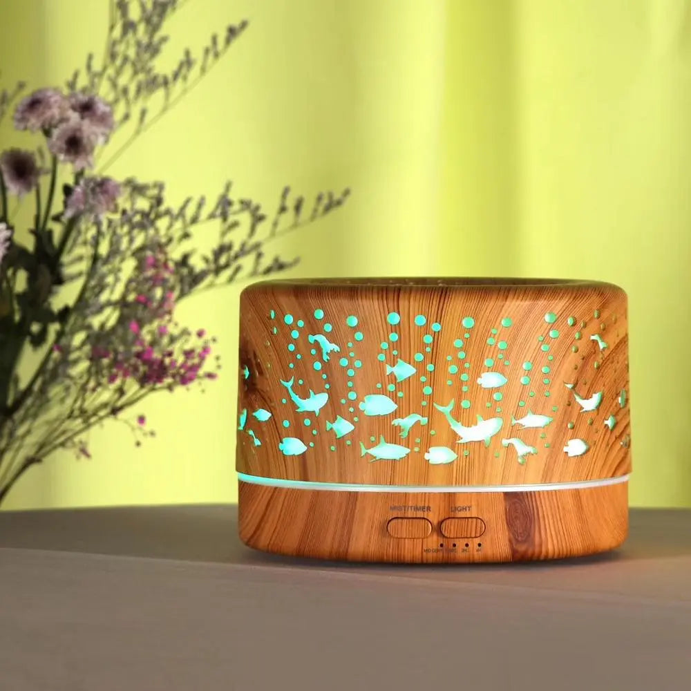 700ml Wood Grain Aroma Diffuser Home Humidifiers Color Light Essential Oil Diffuser Aromatherapy Electric Oil Difusor - SmartBlip