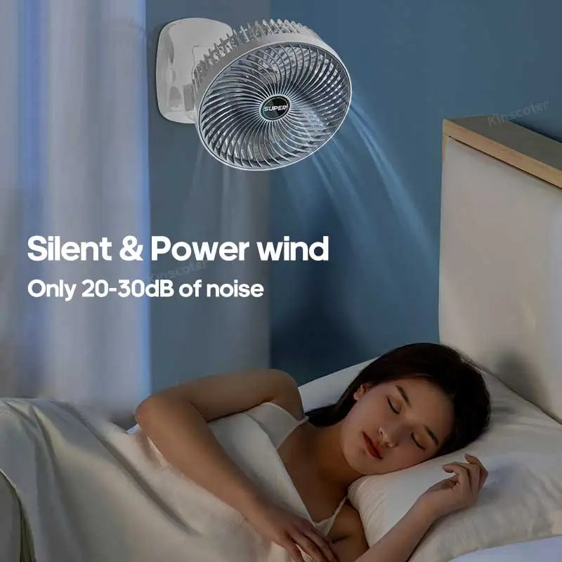 Home Electric Clip Fan Portable Cordless 1200mah Desktop Wall Fan Ventilator Handheld Personal Fan - SmartBlip