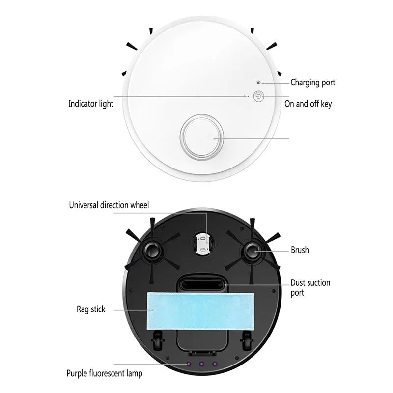 Automatic Robot Vacuum Cleaner 3-in-1 Smart Wireless Sweeping Wet And Dry Ultra-thin Cleaning Machine Mopping Smart Home - SmartBlip