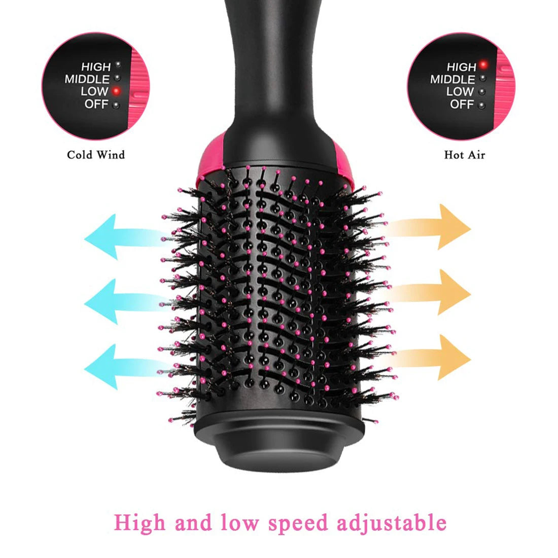 Hair Dryer Hot Air Brush Styler and Volumizer Hair Straightener Curler Comb Roller Electric Ion Blow Dryer Brush - SmartBlip