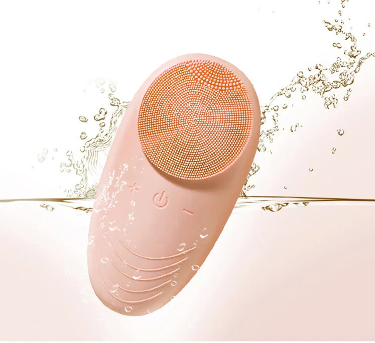 New products mini silicone face scrubber brush vibration acne Facial Cleaner ionic silicon electric brush face cleaning brush - SmartBlip