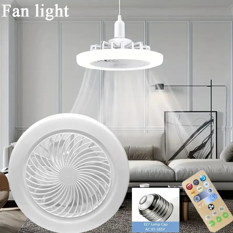 2-in-1 Three-speed Mode LED Fan Light LED Lamp Bead E27 Screw Fan Light Remote Control Wall Control Bedroom Light Fan Ceiling - SmartBlip