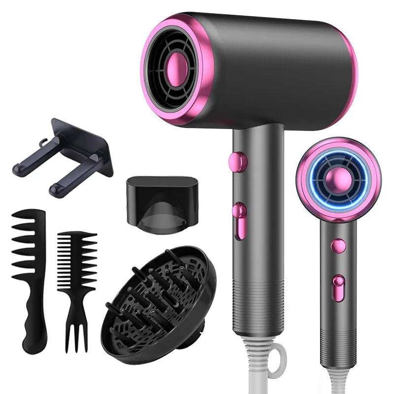 Hair Dryer with Diffuser Blow Dryer Comb Brush 1800W Ionic Hair Dryers with DiffuserConstant Temperature Hair Care Without Dama - SmartBlip