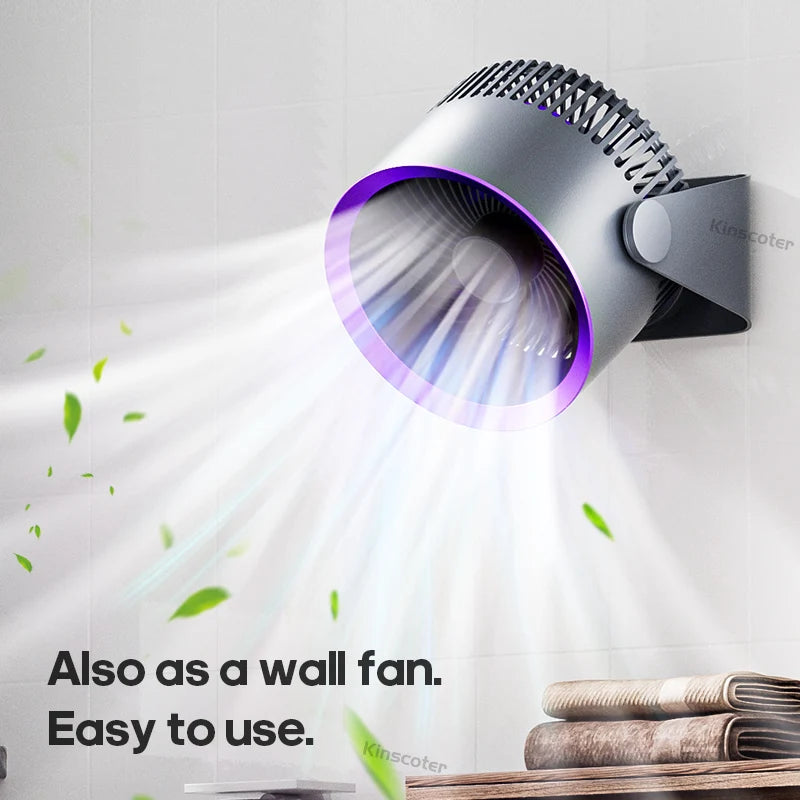 Home Air Circulation Fan 4000mah Silent Multifunctional Wall Fan Air Conditioning 3 Speeds Ventilator For Bedroom Kitchen Office - SmartBlip