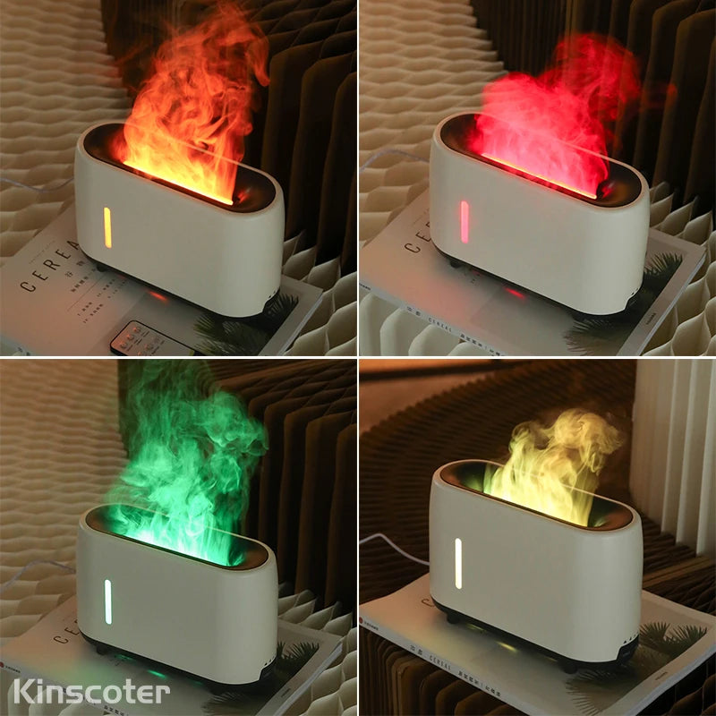 Kinscoter 240ml Flame Air Humidifier Electric Colorful Fire Essential Oil Aroma Diffuser Cool Gift With Remote Control - SmartBlip