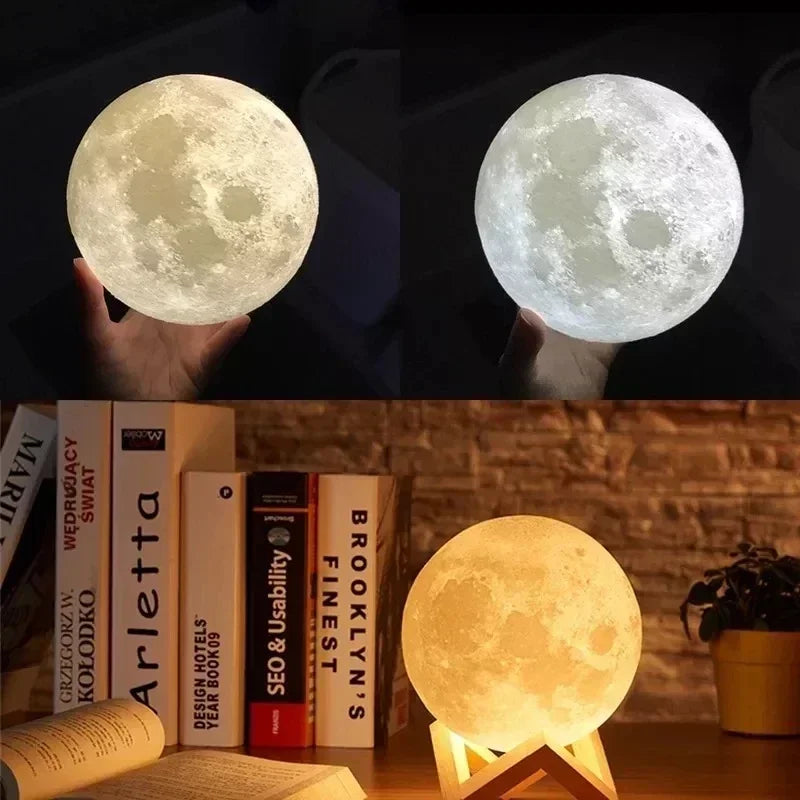 Humidifier Aromatizer Luminaire Lampshade Full Moon 3D lamp light diffuser aroma essential oil USB Ultrasonic - SmartBlip