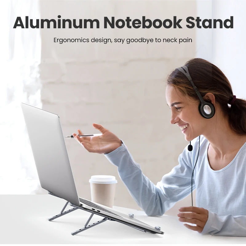 UGREEN Laptop Stand For Macbook Air Pro Foldable Aluminum Vertical Notebook Stand Laptop Support Macbook Pro Tablet Phone Stand - SmartBlip