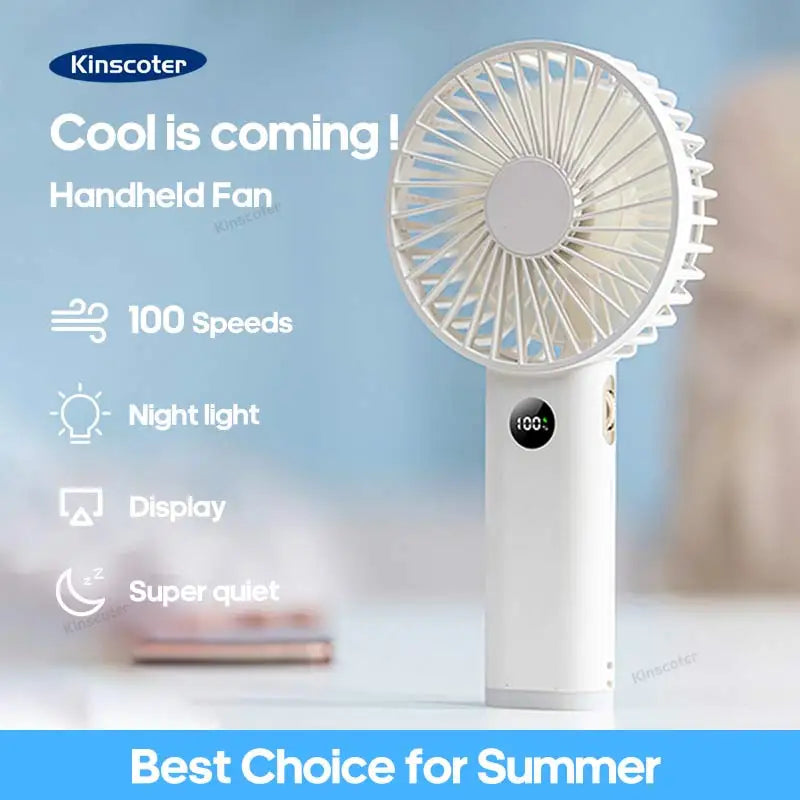 New Handheld Personal Fan Portable Mini USB Hand Fan 3600mAh Rechargeable Mini Fan with Stepless Speed Control Display Nightligh - SmartBlip