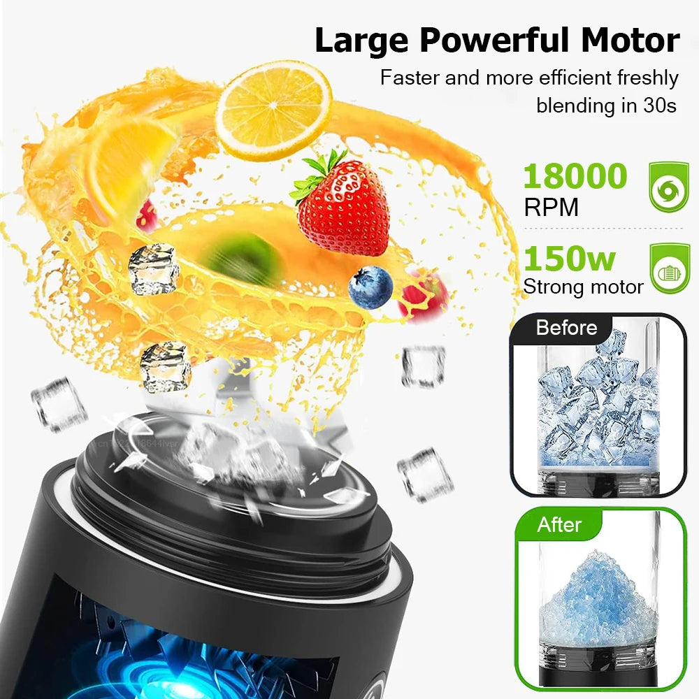 Portable Electric Juicer Fresh Juice Blender Rechargeable For Smoothies Fruit Juice Milkshake Mini Blender Multifunction Machine - SmartBlip