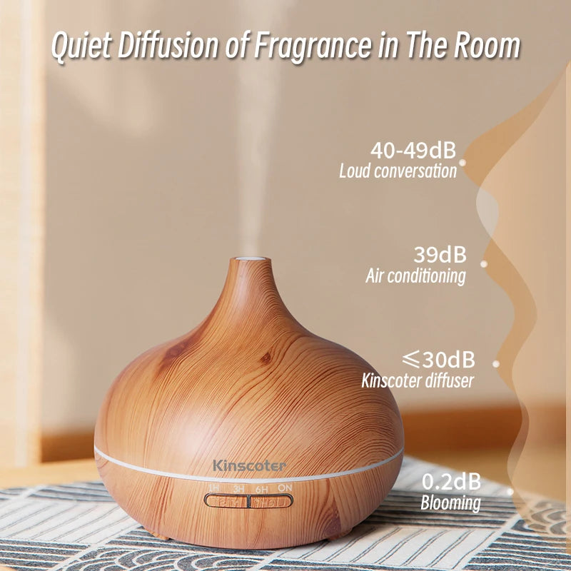 KINSCOTER Electric Aroma Diffuser Air Humidifier 500ml Ultrasonic Cool Mist Maker Fogger High Quality LED Essential Oil Diffuser - SmartBlip