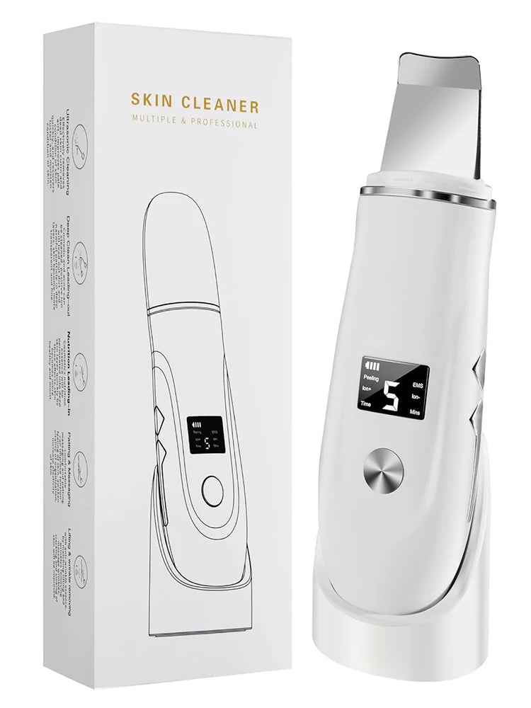 Ultrasonic Face Scrubber Facial Peeling Deep Facial Cleaning Spatula Acne Pore Cleanser - SmartBlip