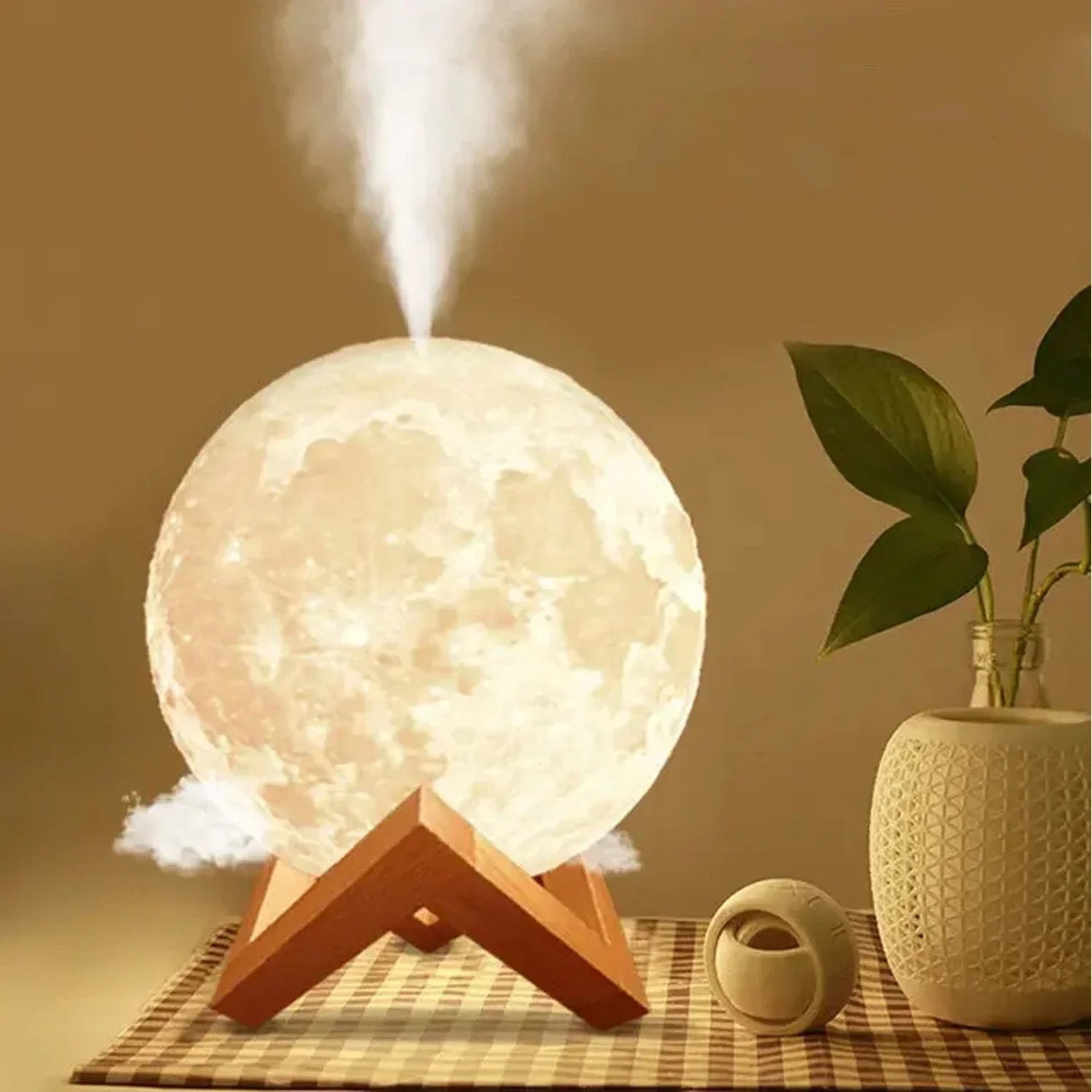 Humidifier Aromatizer Luminaire Lampshade Full Moon 3D lamp light diffuser aroma essential oil USB Ultrasonic - SmartBlip