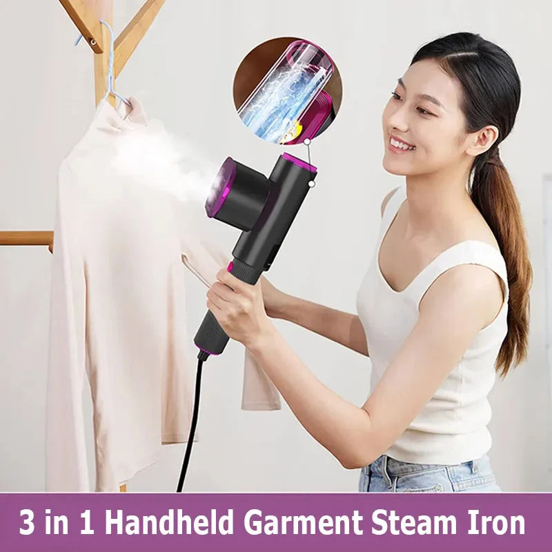 Portable Handheld Garment Steamer Iron Mini 3 in 1 Vertical Rotatable Wet Dry Ironing Irons for Clothes Travel Household Tools - SmartBlip