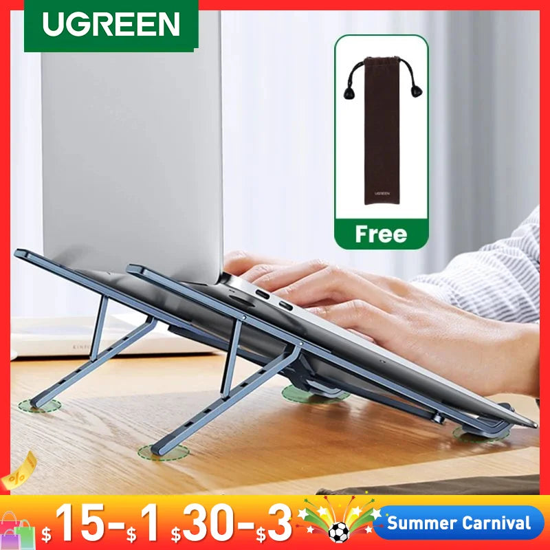 UGREEN Laptop Stand For Macbook Air Pro Foldable Aluminum Vertical Notebook Stand Laptop Support Macbook Pro Tablet Phone Stand - SmartBlip