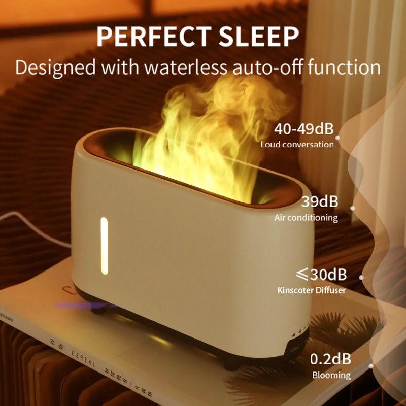 Kinscoter 240ml Flame Air Humidifier Electric Colorful Fire Essential Oil Aroma Diffuser Cool Gift With Remote Control - SmartBlip