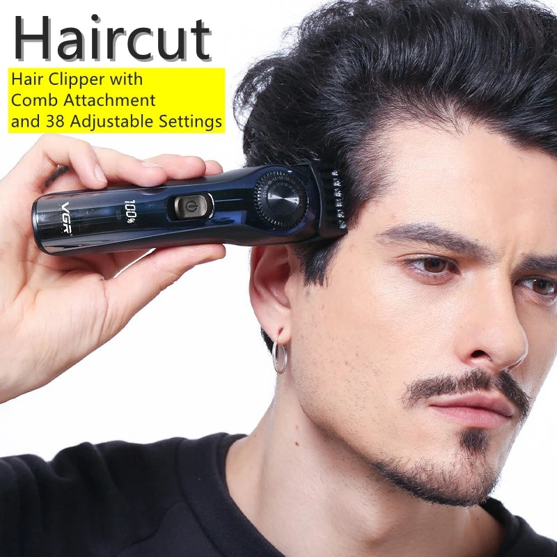 VGR Cord/Cordless 1-20mm Adjustable Beard Hair Trimmer For Men Grooming Edge Rechargeable Electric Hair Clipper With 38 Setting - SmartBlip