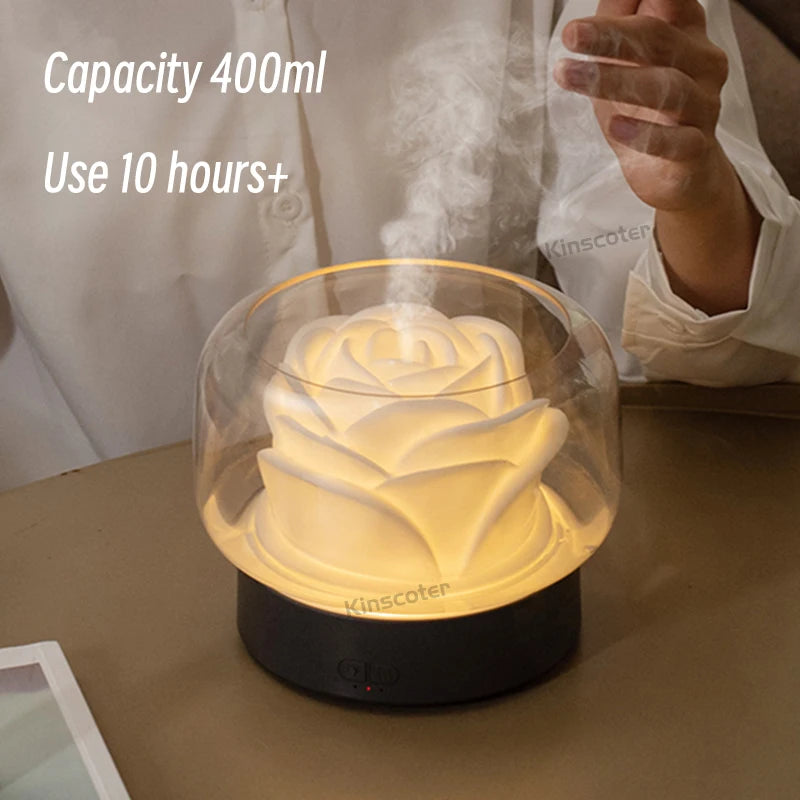 KINSCOTER 400ml Flower Aroma Diffuser Electric Mist Maker Aromatherapy Essential Oil Air Humidifier for Holidays Gift - SmartBlip