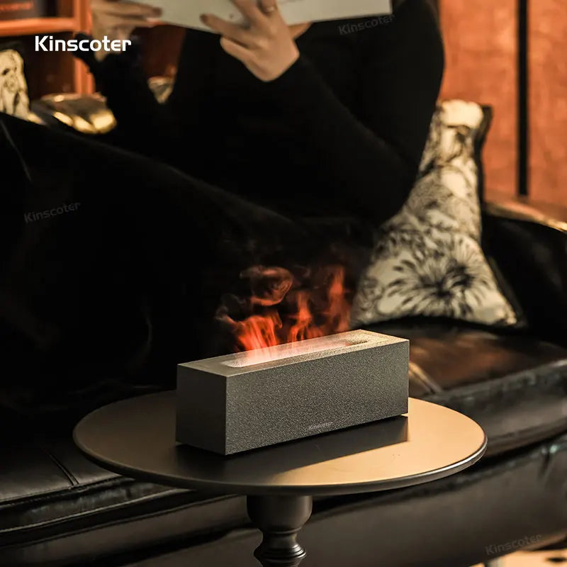 KINSCOTER Flame Aroma Diffuser Air Humidifier Ultrasonic Cool Mist Maker Fogger LED Essential Oil Flame Lamp Difusor - SmartBlip