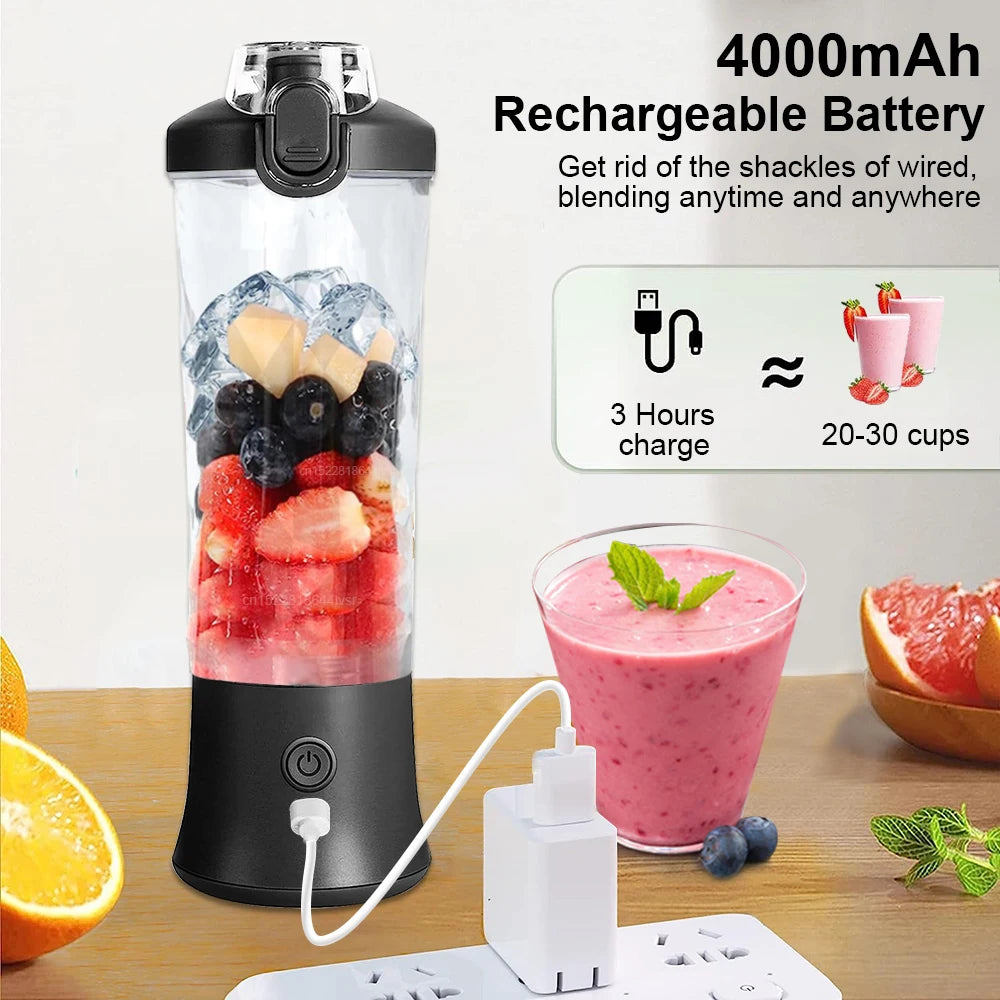 Portable Electric Juicer Fresh Juice Blender Rechargeable For Smoothies Fruit Juice Milkshake Mini Blender Multifunction Machine - SmartBlip