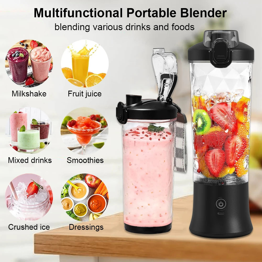 Portable Electric Juicer Fresh Juice Blender Rechargeable For Smoothies Fruit Juice Milkshake Mini Blender Multifunction Machine - SmartBlip