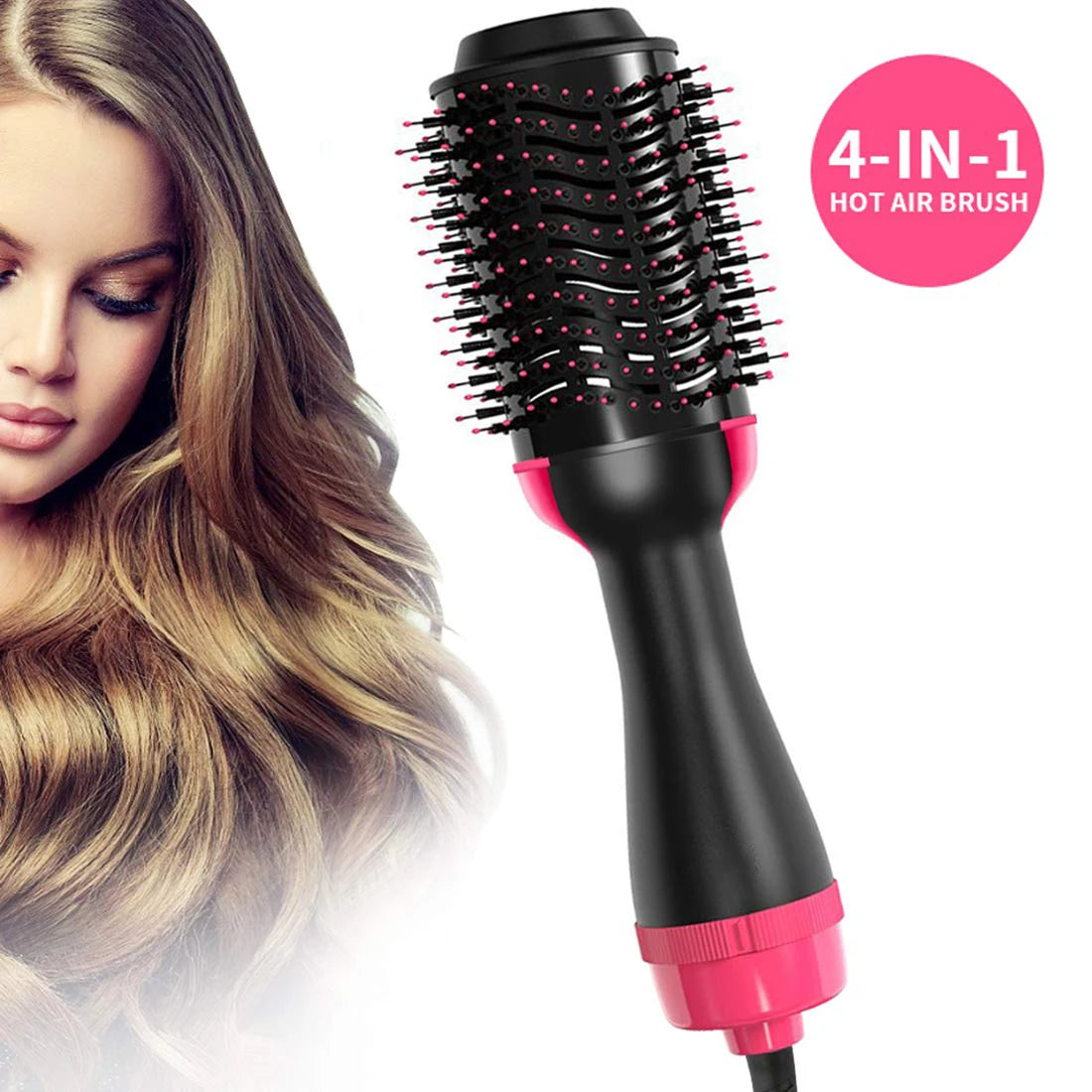 Hair Dryer Hot Air Brush Styler and Volumizer Hair Straightener Curler Comb Roller Electric Ion Blow Dryer Brush - SmartBlip