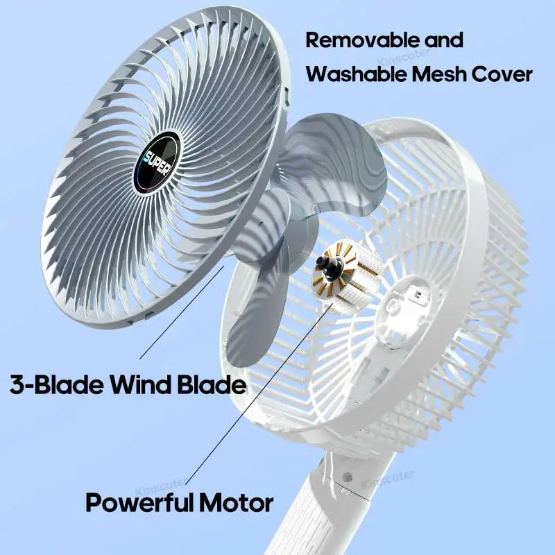 Home Electric Clip Fan Portable Cordless 1200mah Desktop Wall Fan Ventilator Handheld Personal Fan - SmartBlip