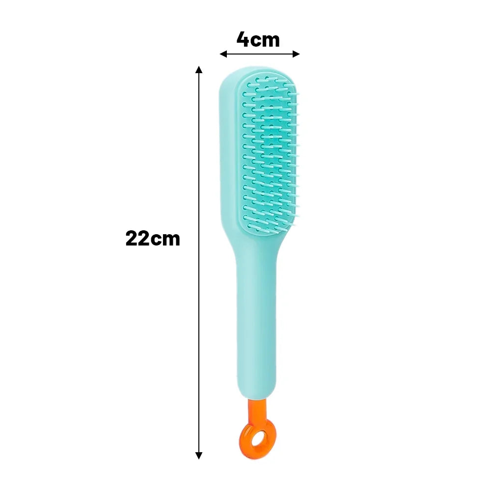 Mint green telescopic comb with size information 22cm x 4cm