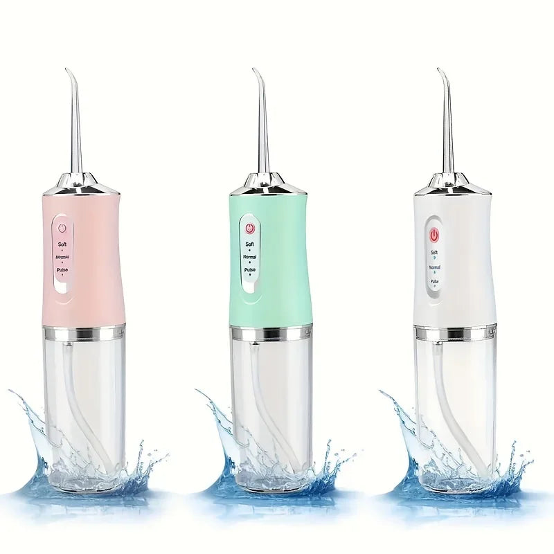  Pink, Green, and White USB Oral Irrigators with Water Splash Effect