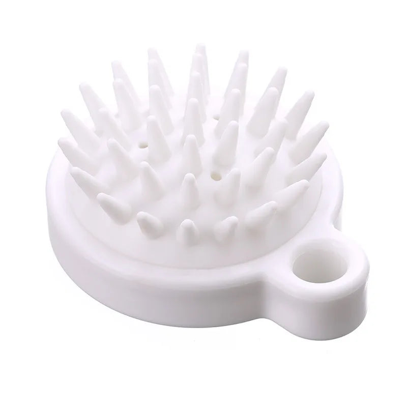 White silicone brush with bristle-like projections on a white background
